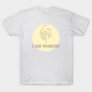 Affirmation Collection - I Am Worthy (Yellow) T-Shirt